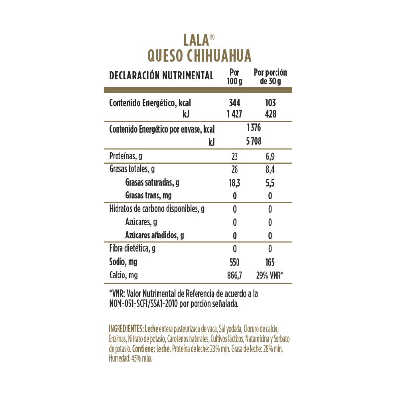 Queso Chihuahua Lala® Lala Grupo Lala